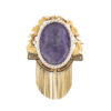 Broche de oro con camafeo de amatista y adornos de esmalte