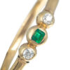 Pulsera rígida oro esmeralda y dos diamantes - Imagen 3