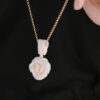 Colgante de rosa labrada en hueso - Imagen 2