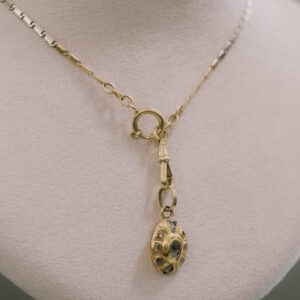 Cadena antigua leontina oro bicolor