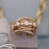 Sortija de oro  rosa con diamantes