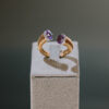 Sortija de oro rosa con amatistas y diamantes