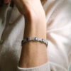 Pulsera Art Deco de oro blanco con diamantes y zafiros - Imagen 2
