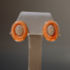 Pendientes de oro coral y diamantes